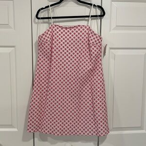 NWT Cotton szXL white & pink eyelet summer dress